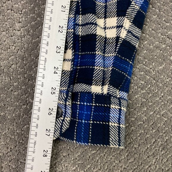 Orvis Flannel Shirt Jacket Shacket Men's XL Blue Plaid Check Cotton - Picture 12 of 12